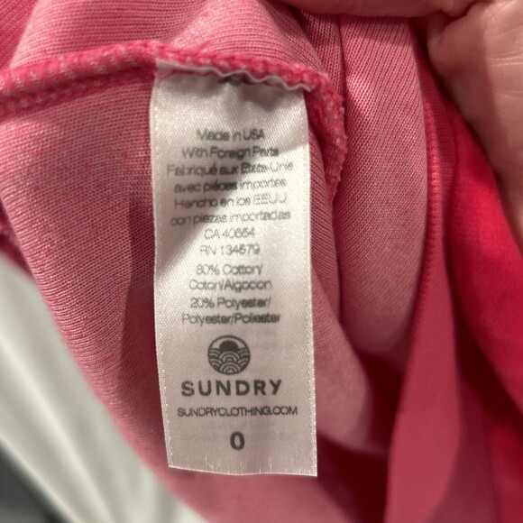 Sundry Sweatshirt Womens 0 XS Hot Pink Soft Side Zipper Long Sleeve Velour - Picture 4 of 6